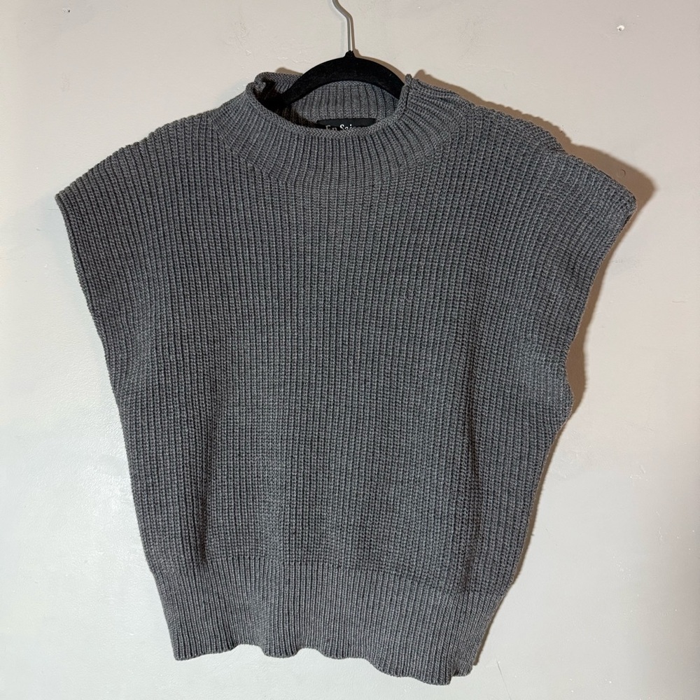 En Saison Karalie Charcoal Cowl Neck Knit Sweater Top